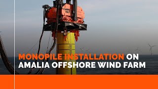 MONOPILE INSTALLATION ON AMALIA OFFSHORE WIND FARM [upl. by Niple]