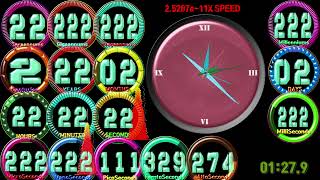 Colorful 17 Circles 22222222222222 years timer countdown alarm🔔attosecond picosecond nanosecond [upl. by Calen154]