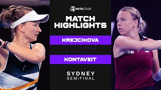 Barbora Krejcikova vs Anett Kontaveit  2022 Sydney Semifinal  WTA Match Highlights [upl. by Niwde]