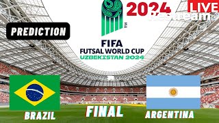 Brazil vs Argentina Live Stream FIFA FUTSAL World Cup 2024 Semi Final Match Commentary Score [upl. by Annodas]