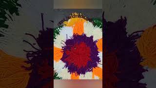 Readymade Pookalam  Flower Rangoli using wool [upl. by Anidam522]