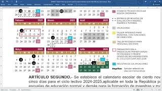 Calendario Escolar 2024 2025 [upl. by Connel709]