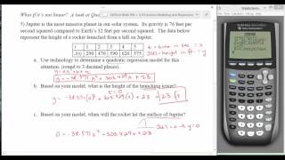 445  Quadratic Regression using TI84 [upl. by Aschim480]