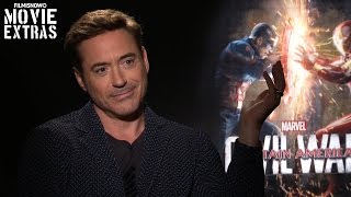 Robert Downey Jr talks about Captain America Civil War 2016 [upl. by Ailedamla617]