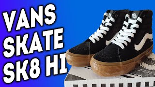 VANS SKATE SK8 HI  UNBOXING amp ON FEET  BLACKGUM [upl. by Adroj]