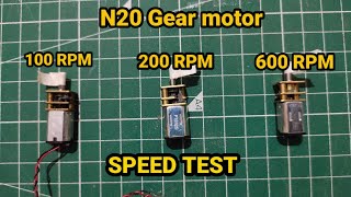 GEAR MOTORN20 gear motor100 rpm 200 rpm 600 rpm  speed test micro gear motor DHANA MINIATURES [upl. by Dlanigger403]