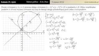 29 Matura próbna 9 marca 2012 geometria analityczna [upl. by Lishe]