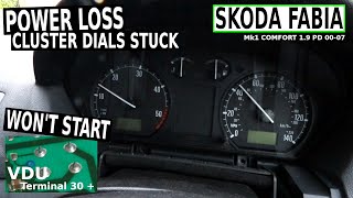 SKODA FABIA Power Loss Dash cluster Failure  Wont Start Mk1 19 PD 0007 [upl. by Suilenroc45]