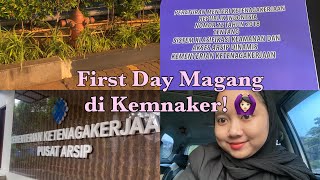 Mini Vlog Hari Pertama Magang di Kementerian Ketenagakerjaan 🙆🏻‍♀️ [upl. by Firooc]