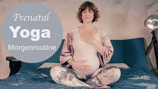 Meine sanfte Schwangerschaftsyoga Morgenroutine  2  3 SSW Trimester [upl. by Oicaroh]