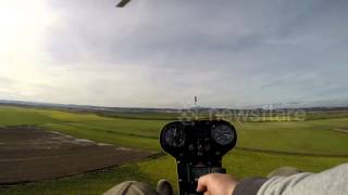 Autogyro plane makes an emergency landing and crashes [upl. by Sueahccaz372]