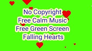 copyright free music  Green screen  green screen with flying hearts greenscreen freemusic heart [upl. by Virginie866]