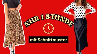 Satinrock nähen  Maxi Bias Skirt Anleitung  für Anfänger [upl. by Naugal]