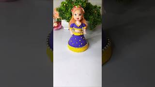 Beautiful 😍 Barbie doll 👰dress 👗 making with clay art 💕 [upl. by Enyallij]