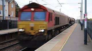 DB 66s on RHTT and GBRF 66717 on 6M79 at Harlington 30102024 [upl. by Hirai]