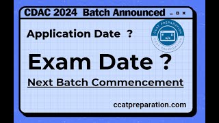 CDAC 2024 Batch Announced  CCAT Preparation 2024 [upl. by Noruq]