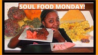 Soul Food Monday  Greens  Mini Meatloaves Yams  MacnCheese  Cornbread  Cooking Show [upl. by Erodaeht541]