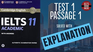 CAMBRIDGE 11  TEST 1  PASSAGE 1 IELTS reading solution  easy explanation for beginners in Bangla [upl. by Akinajnat]