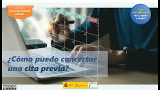 ¿Cómo concertar una cita previa con certificado digital  Seguridad Social Gobierno España UE [upl. by Marguerita295]