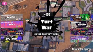 Splatoon 3  Turf War  Brinewater Springs  Purple vs Green  Gameplay [upl. by Stets]