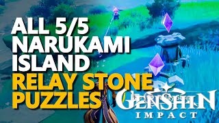 All Narukami Island Relay Stone Puzzle Genshin Impact [upl. by Weitman]