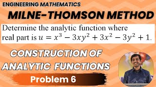 Milne Thomson Method Problem 6  Construction of Analytic Functions [upl. by Currey]