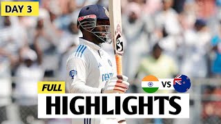 India vs New Zealand 3rd Test Day 3 Full Highlights 2024  IND vs NZ 3rd Test Day 3 Highlights 2024 [upl. by Eitirahc]