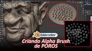 Blender Sculpt  Alpha Brushs  Poros escamas e micro detalhes 04 [upl. by Tema]