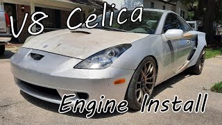 V8 Celica GTSS Engine Install  V8 engine swap [upl. by Gibun]