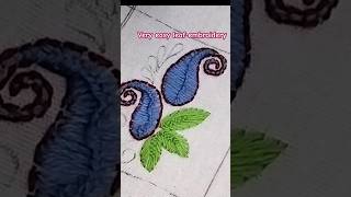 Very easy leaf embroidery shorts [upl. by Hpsoj843]