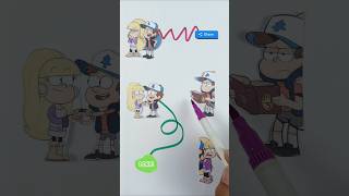 Gravity Falls Dipper and Mabel line matching puzzle dipher viral art mabel [upl. by Neira]