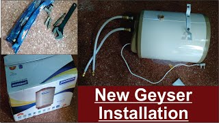 Geyser Installation Johnson 5 Star 25L Aqua Gold Geyser Water Heater Review Unboxing And Fitting [upl. by Hagai]