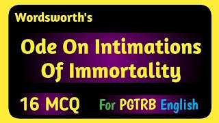 Ode On Intimations Of Immortality MCQ [upl. by Ylac]