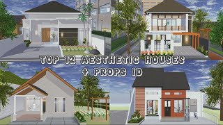 TOP 12 AESTHETIC HOUSES  PROPS ID  SAKURA SCHOOL SIMULATOR [upl. by Kcuhc]