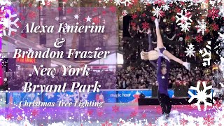 New York Bryant Park Tree Lighting Alexa Knierim amp Brandon Frazier [upl. by Coridon888]