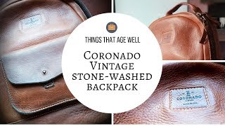 Coronado Leather Vintage Stone Washed Backpack  Horween  Made in USA [upl. by Bac]