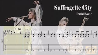 Suffragette City  David Bowie  Guitar Tab [upl. by Aniras]