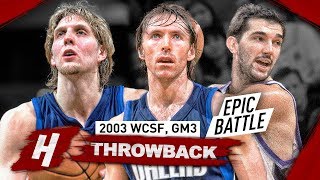 Dirk Nowitzki amp Steve Nash vs Peja Stojakovic Game 3 Battle Highlights 2003 Playoffs  EPIC [upl. by Eniad]