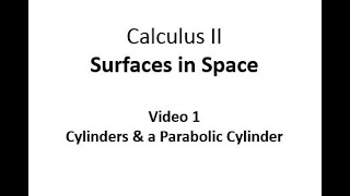 The Definition of a Cylinder amp Drawing a Parabolic Cylinder [upl. by Atsilac]