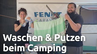 Wäsche waschen beim Camping  Wohnmobil amp Wohnwagen innen reinigen  Körperpflege [upl. by Annohsal433]