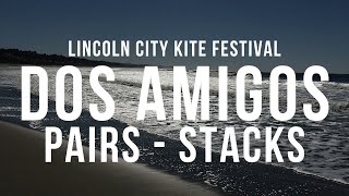 Lincoln City Fall Kite Festival 2024  Dos Amigos  Quad Pairs Stack Sport Kites [upl. by Anirehs]