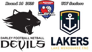 BFNL U17S Darley Devils vs Lake Wendouree Lakers [upl. by Kaspar]