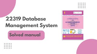 22319 Database Management System DMS solved lab manual pdf  Manual Answer  MSBTE 22319 [upl. by Aicetel]