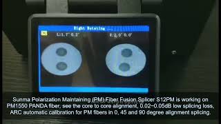 Polarization Maintaining PM Fiber Fusion Splicer S12PM working on PM1550 PANDA fiber splicing [upl. by Sennahoj]