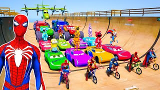 GTA V SPIDERMAN 2 THE AMAZING DIGITAL CIRCUS POPPY PLAYTIME 3 Join in Epic New Stunt Racing Game [upl. by Song583]