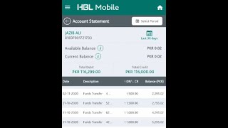 How to view account statement using HBL app  How to check transaction history in hbl app  HBL app [upl. by Asyen]