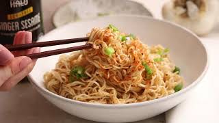 Garlic Sesame Noodles  Oceans Halo Ramen Noodles Ginger Sesame Vinaigrette Shichimi Togarashi [upl. by Leann509]