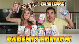 GOLDFISH CHALLENGE  PARENTS EDITION 16 Fishy Flavors [upl. by Aborn366]