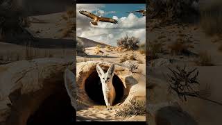 A fennec fox kit sharpens senses evading a hawks gaze wildlife animals wildwildlife [upl. by Bogosian366]