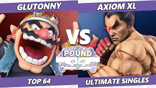 Pound 2022 Top 64  Glutonny Wario Vs Axiom XL Kazuya SSBU Smash Ultimate Tournament [upl. by Ecinad]